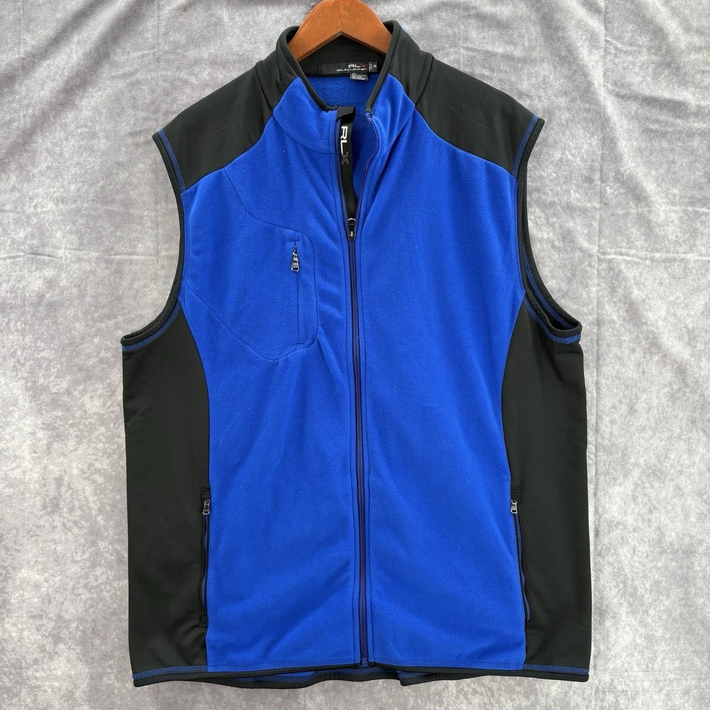 RLX Vest Mens XXL Blue Fleece Golf Ralph Lauren Performance